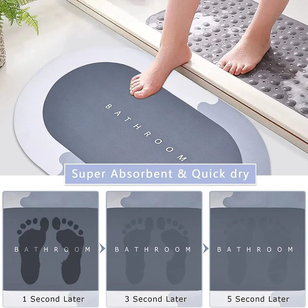 Anti-skid quick drying bath mat close-up texture